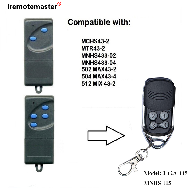 Für 502 MAX43-2, 504 MAX43-4 Ersatz-Fernbedienung 433,92 MHz Garagentor-Fernbedienung