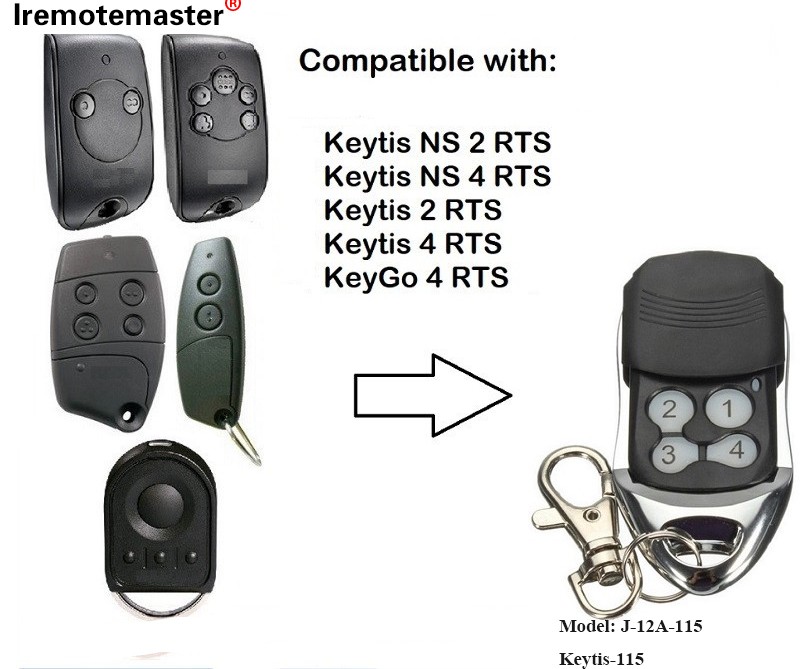 Für Keytis NS 2 RTS Keytis NS 4 RTS Garagentor Fernbedienung 433,42MHz